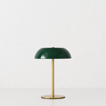SAO MARTINHO DOME LED RECHARGEABLE INDOOR/OUTDOOR LAMP  |  21CM  |  GREEN + ANTIQUE BRASS
