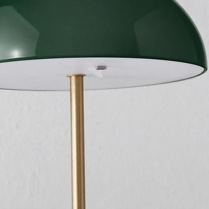 SAO MARTINHO DOME LED RECHARGEABLE INDOOR/OUTDOOR LAMP  |  21CM  |  GREEN + ANTIQUE BRASS