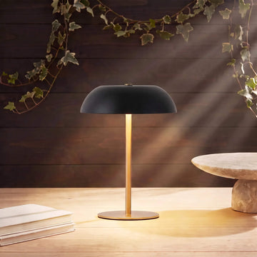 SAO MARTINHO DOME LED RECHARGEABLE INDOOR/OUTDOOR LAMP BUNDLE X2  |  35CM  |  MATTE BLACK + ANTIQUE BRASS