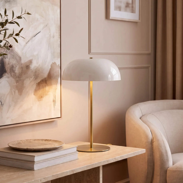 SAO MARTINHO DOME LED RECHARGEABLE INDOOR/OUTDOOR LAMP BUNDLE X2  |  21CM  |  OFF WHITE + ANTIQUE BRASS