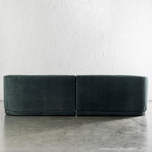 SAUVEUSE ROUNDED 4 SEATER SOFA  |  PHARAOH GREEN TEXTURED VELOUR  |  BACK VIEW
