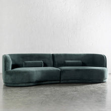SAUVEUSE ROUNDED 4 SEATER SOFA  |  PHARAOH GREEN TEXTURED VELOUR UNSTYLED