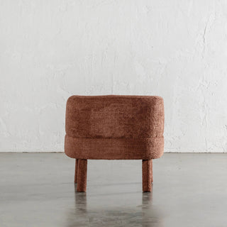 SEVILLA CURVE ARMCHAIR BACK VIEW  |  CARMEN RUST BOUCLE