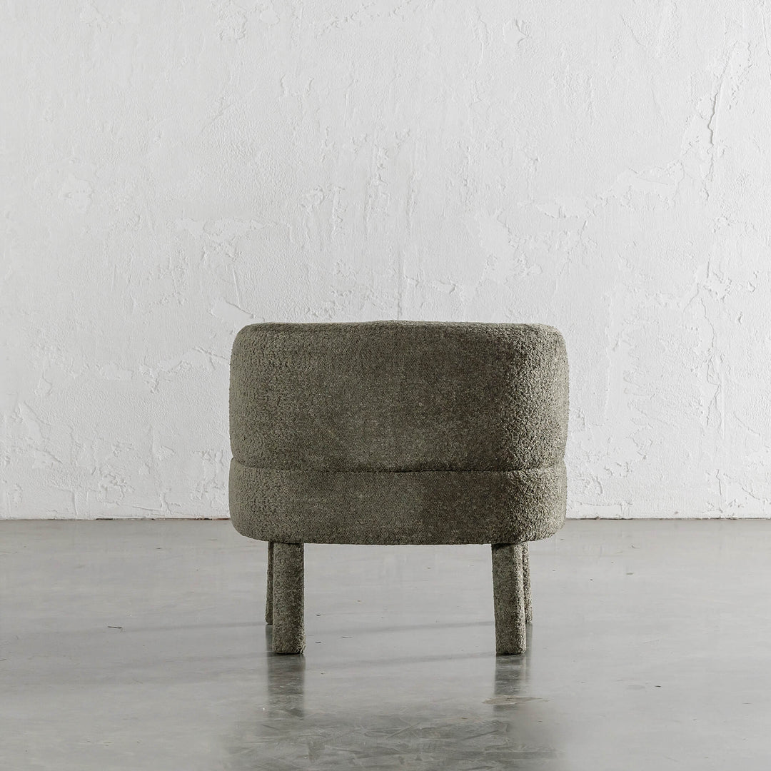 SEVILLA CURVE ARMCHAIR BACKVIEW  |  MANGROVE LEAF BOUCLE