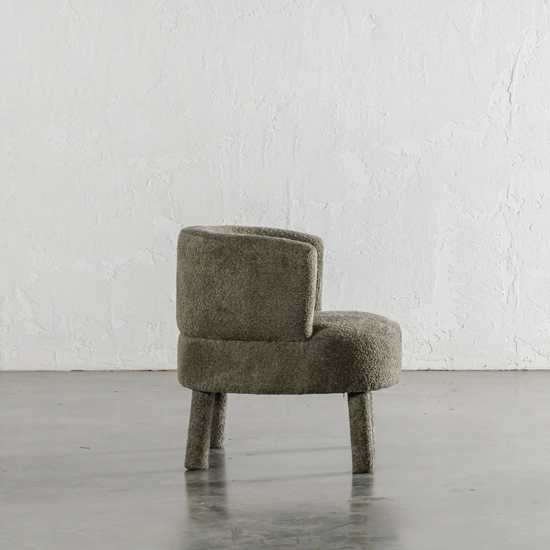 SEVILLA CURVE ARMCHAIR SIDE VIEW |  MANGROVE LEAF BOUCLE