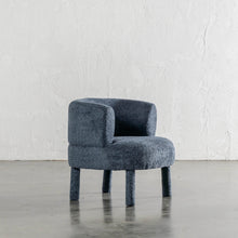SEVILLA CURVE ARMCHAIR ANGLED |  REEF NAVY BOUCLE