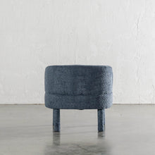 SEVILLA CURVE ARMCHAIR BACK VIEW  |  REEF NAVY BOUCLE