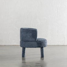 SEVILLA CURVE ARMCHAIR SIDE VIEW |  REEF NAVY BOUCLE