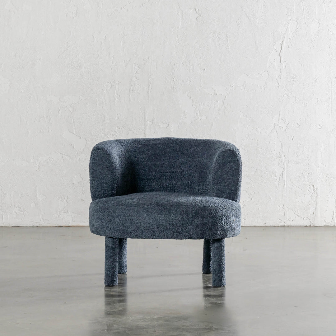 SEVILLA CURVE ARMCHAIR UNSTYLED  |  REEF NAVY BOUCLE