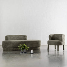SEVILLA CURVE ARMCHAIR + DAYBED  |  MANGROVE LEAF BOUCLE