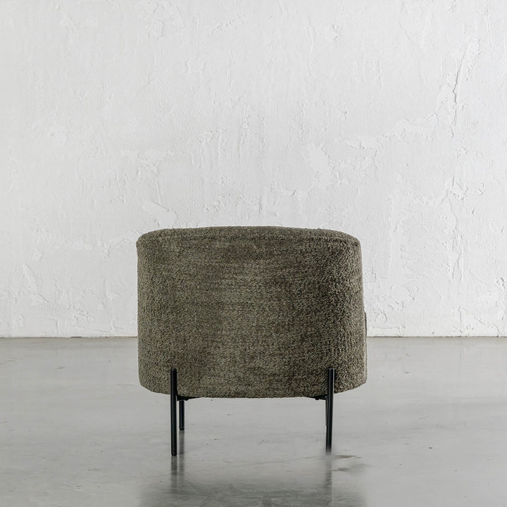 SEVILLA MODERNA TUB CHAIR BACK VIEW  |  MANGROVE LEAF BOUCLE