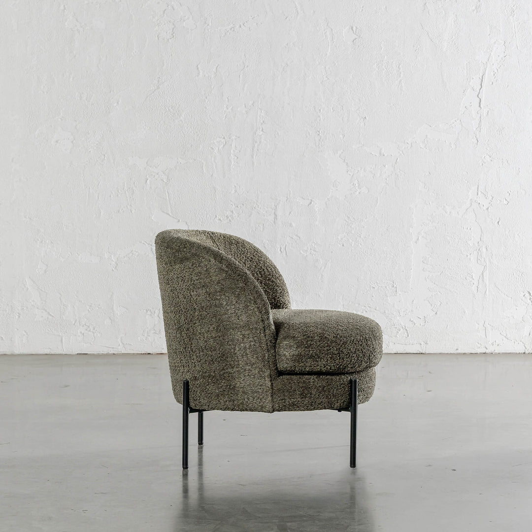 SEVILLA MODERNA TUB CHAIR SIDE VIEW  |  MANGROVE LEAF BOUCLE