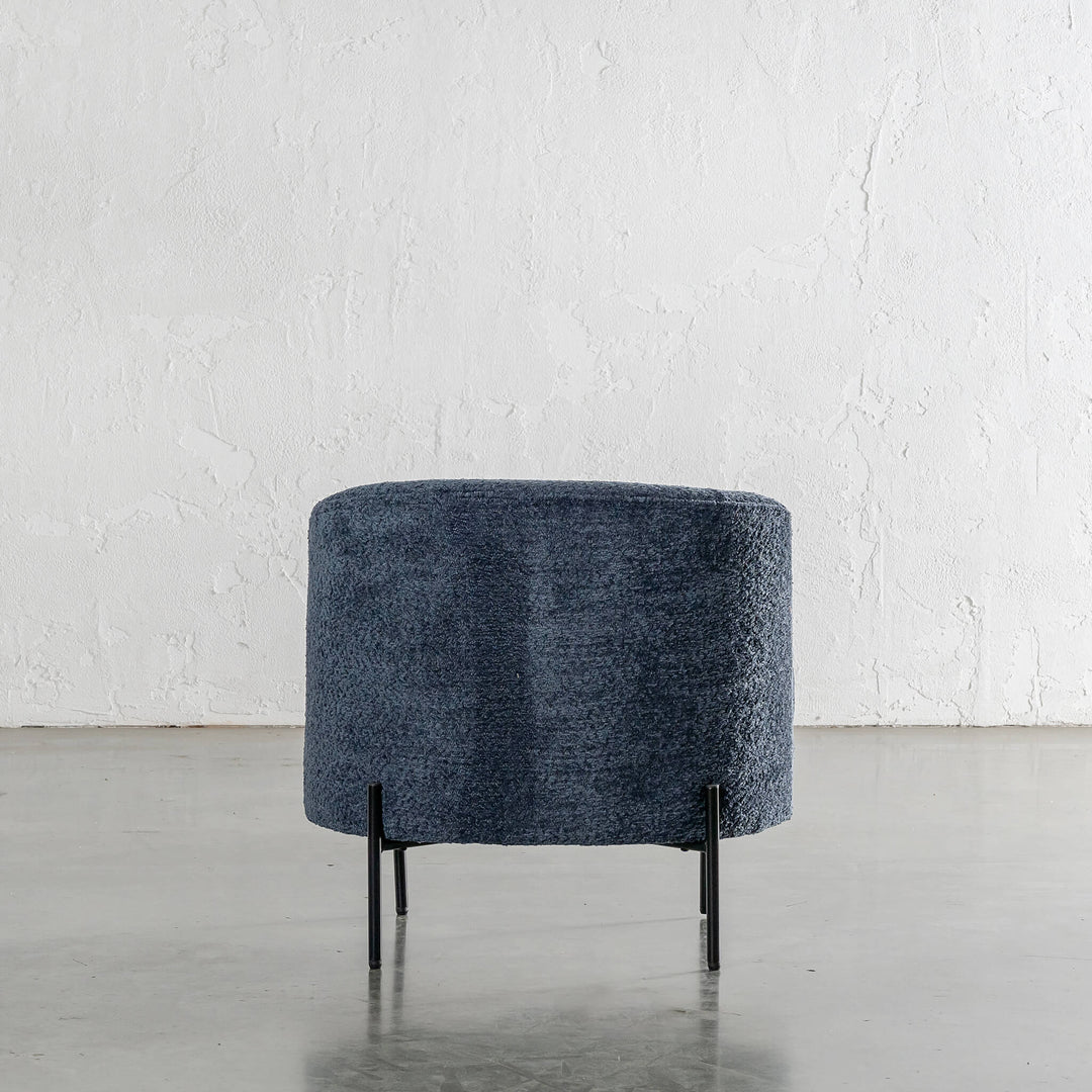 SEVILLA MODERNA TUB CHAIR BACK VIEW  |  REEF NAVY BOUCLE