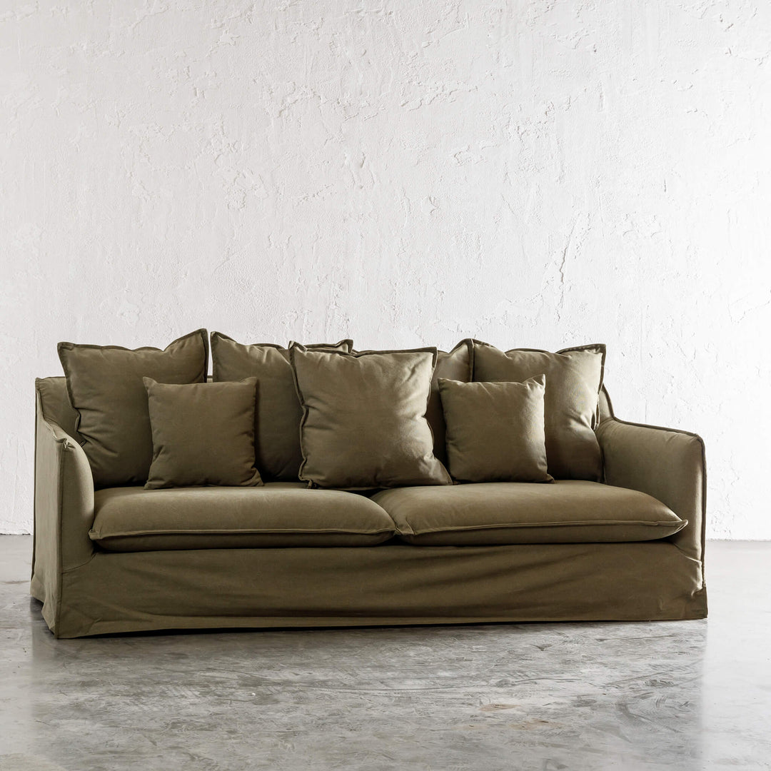 EXTRA FULL SET SOFA COVER   |  SEVILLA 3 SEATER SLIP COVER SOFA   |  BRACKEN GREEN