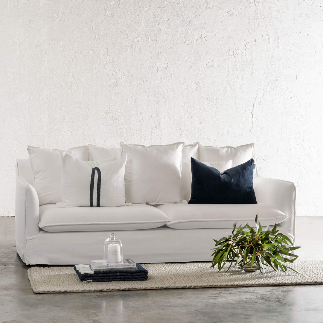 SEVILLA 3 SEATER SLIP COVER SOFA | POLAR WHITE