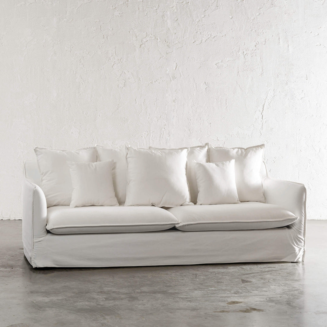 EXTRA FULL SET SOFA COVER | SEVILLA 3 SEATER SLIP COVER SOFA | POLAR WHITE | UNSTYLED