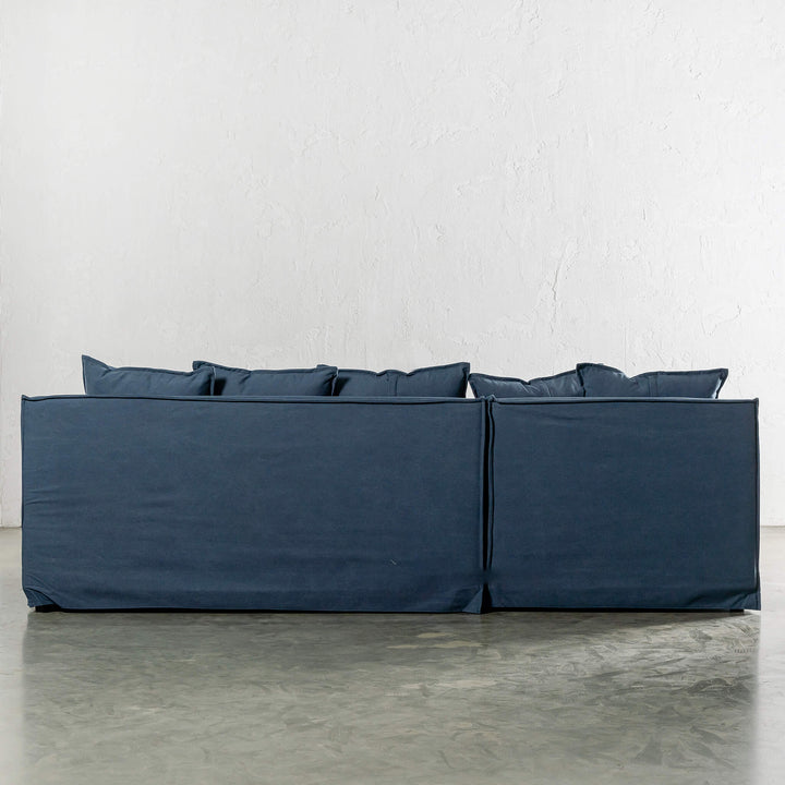 EXTRA FULL SET SOFA COVER  |  SEVILLA SLIP COVER MODULAR REAR VIEW  |  MIDNIGHT DENIM