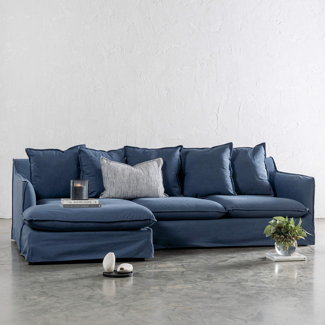 EXTRA FULL SET SOFA COVER  |  SEVILLA SLIP COVER MODULAR  |  MIDNIGHT DENIM