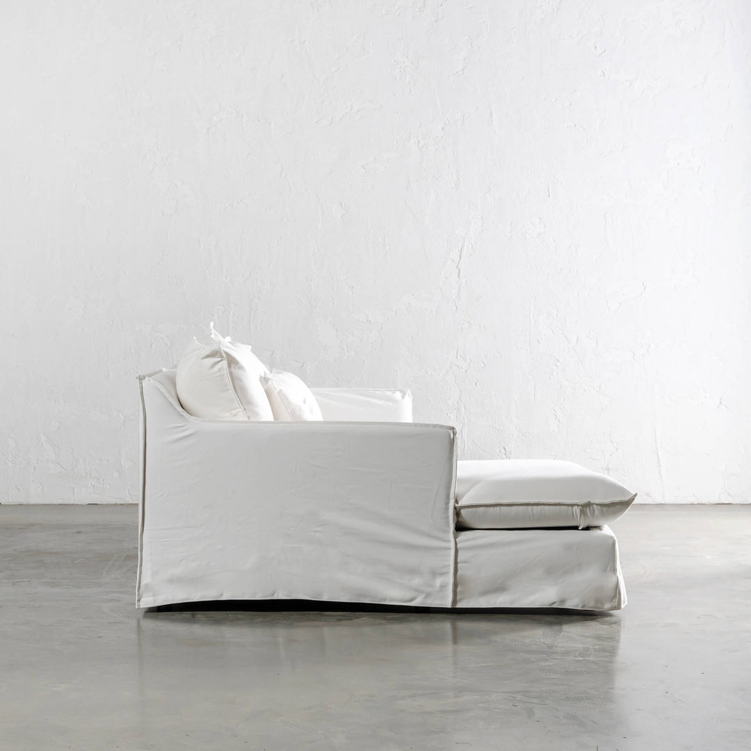 SEVILLA SLIP COVER MODULAR  |  POLAR WHITE SIDE VIEW