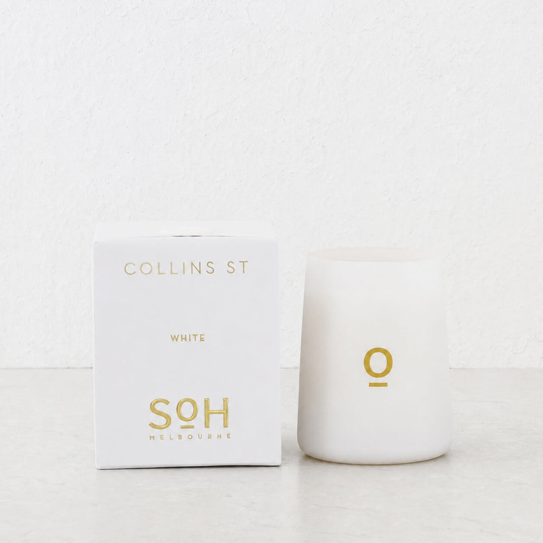 SOH MELBOURNE  |  SOY WAX CANDLE  |  COLLINS ST MATTE WHITE