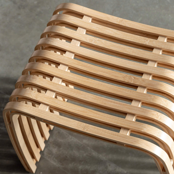 SORENSEN BAMBOO SLATTED STOOL  |  CLOSE UP