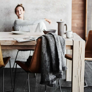 ST ALBANS ALPACA THROW RUG  |  PEPPER GREY STYLED