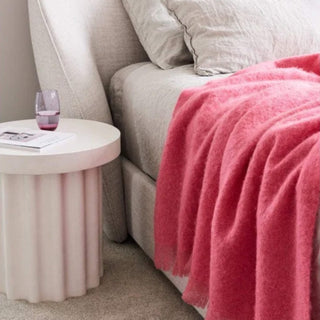 ST ALBANS MOHAIR THROW RUG  |  ROSE PINK