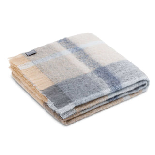 ST ALBANS MOHAIR THROW RUG  |  DRYSDALE | NATURAL GREY WHITE
