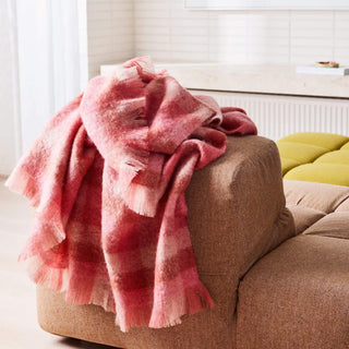 ST ALBANS MOHAIR THROW RUG  |  JAZZ PINK