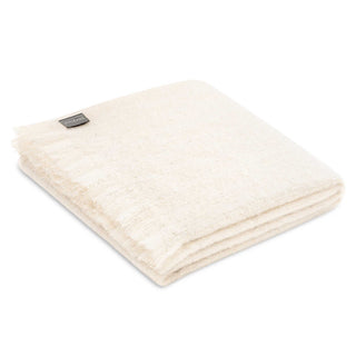 ST ALBANS MOHAIR THROW RUG  |  POWDER CREAM WHITE