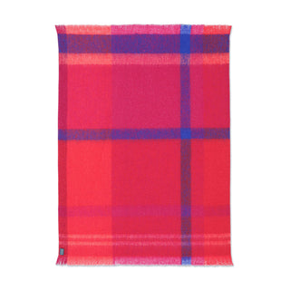ST ALBANS MOHAIR THROW RUG | CHARLOTTE | PINK RED PURPLE 