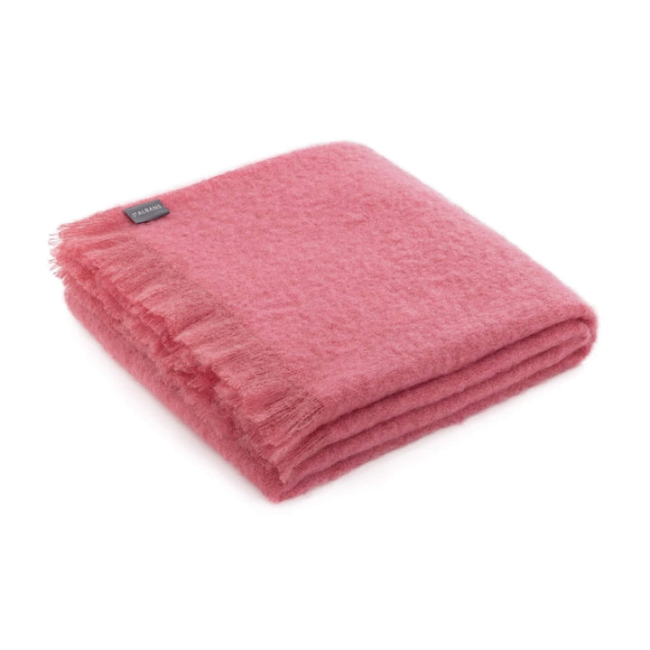 ST ALBANS MOHAIR THROW RUG  |  ROSE