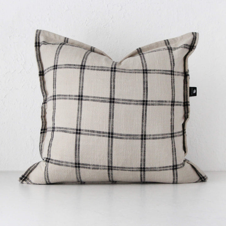 SURREY CUSHION BUNDLE X2 |  60 x 60  |  SAND + BLACK CHECK