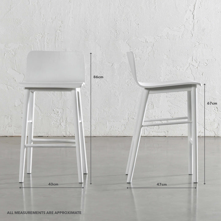 TAMIERA BAR CHAIR | WHITE GRAIN | DANISH TAMI DESIGN | MEASUREMENTS