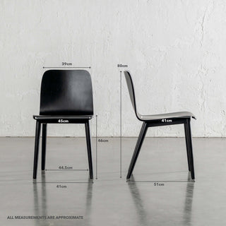 TAMIERA DINING CHAIR | BLACK GRAIN | DANISH TAMI DESIGN | MEASUREMENTS