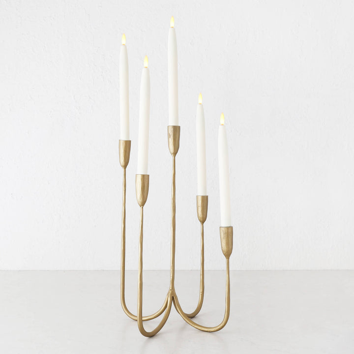 TAPER FLAMELESS LED FLICKING WAX CANDLE + REMOTE  |  IVORY