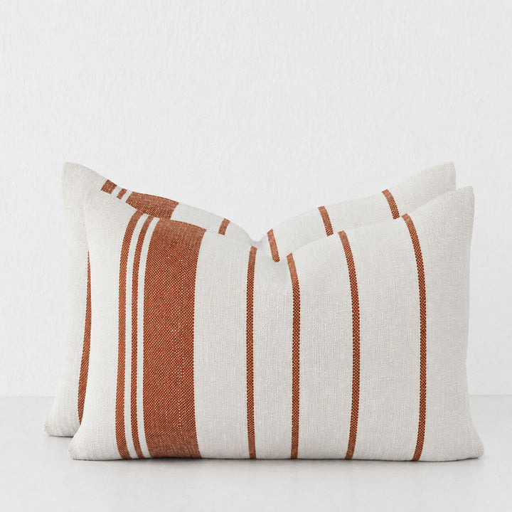 TORRONE CUSHION BUNDLES | RUST STRIPE + NATURAL | 40X60