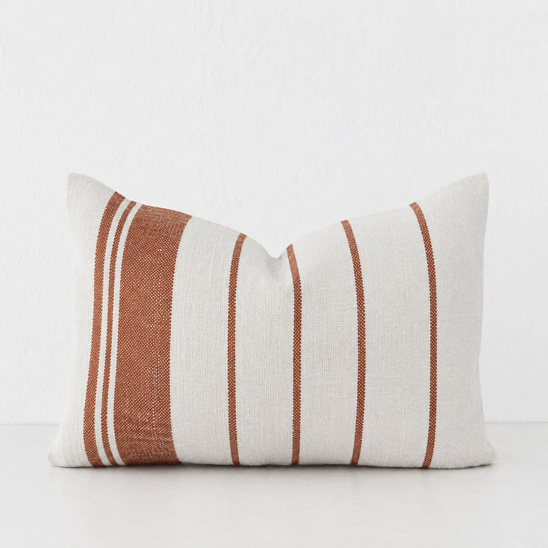 TORRONE CUSHION | RUST STRIPE + NATURAL | 40X60
