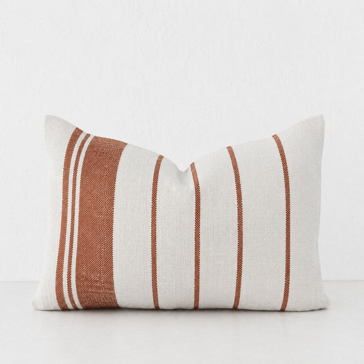 TORRONE CUSHION | RUST STRIPE + NATURAL | 40X60