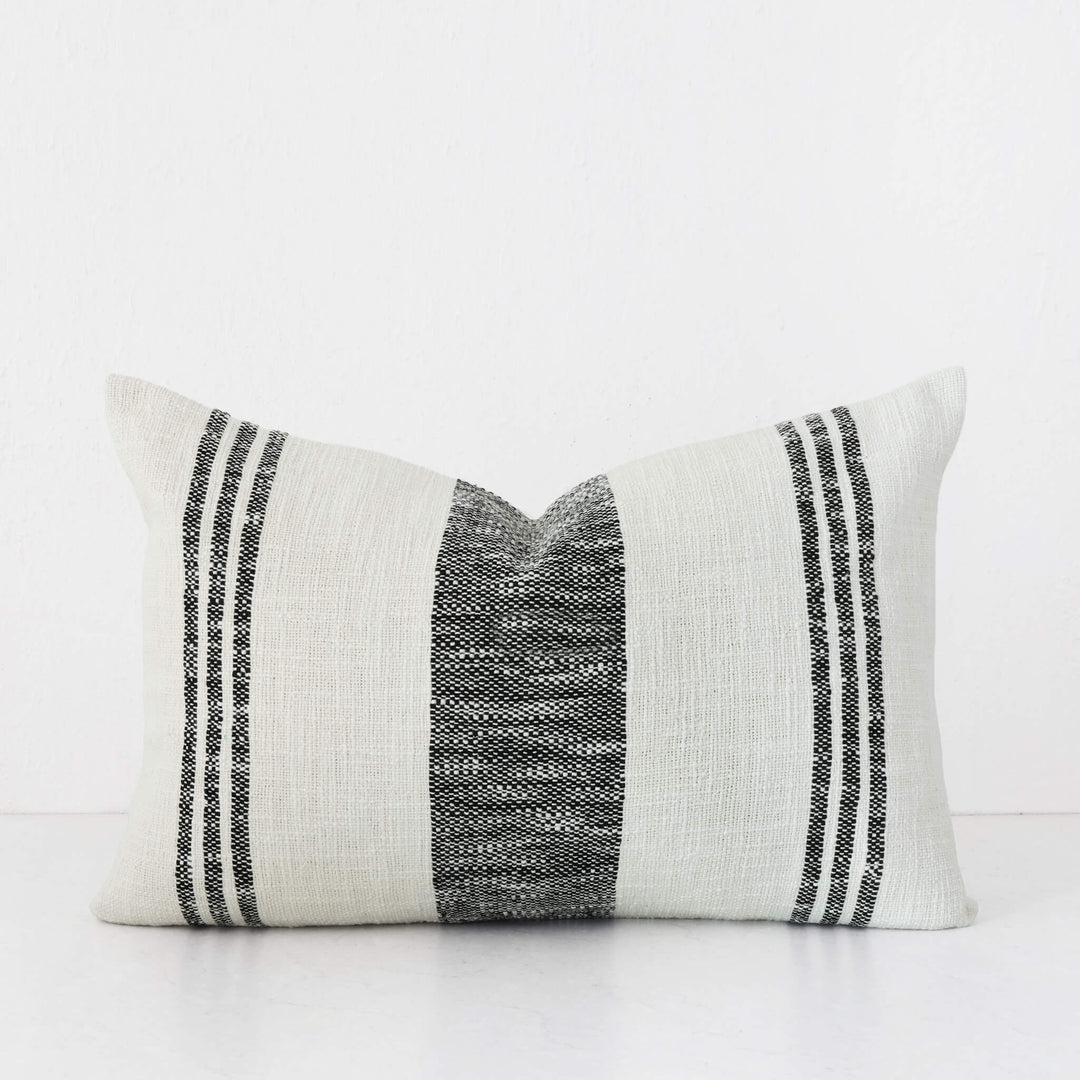 TORRONE CUSHION | BLACK STRIPE + NATURAL | 40X60