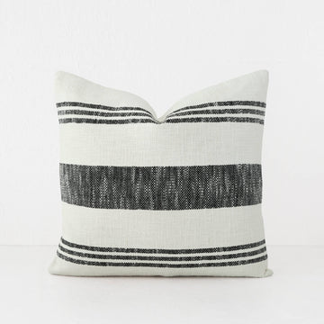 TORRONE CUSHION | BLACK STRIPE + NATURAL | 50X50