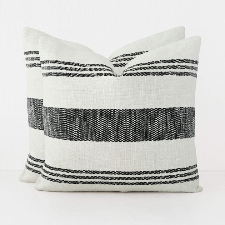 TORRONE CUSHION BUNDLES | BLACK STRIPE + NATURAL | 60X60