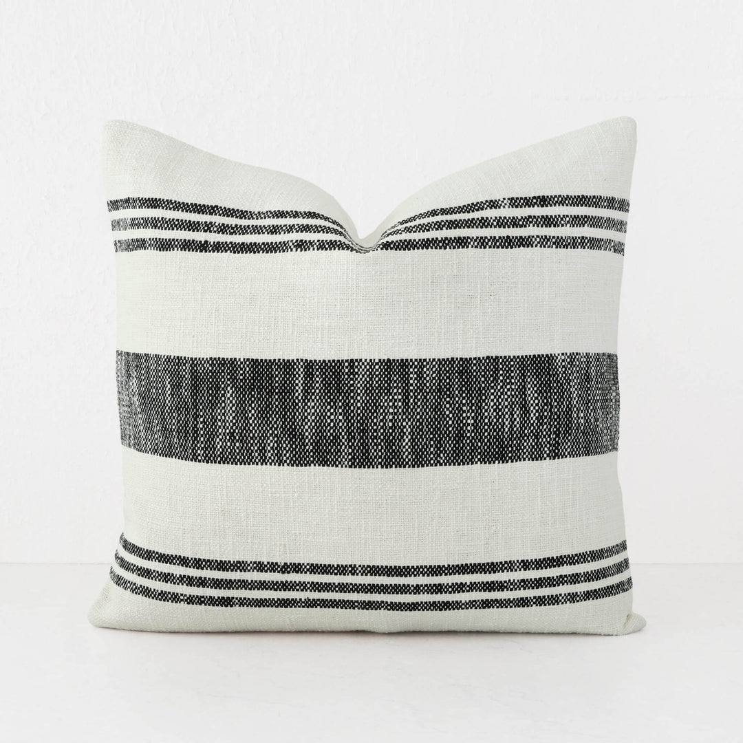 TORRONE CUSHION | BLACK STRIPE + NATURAL | 60X60