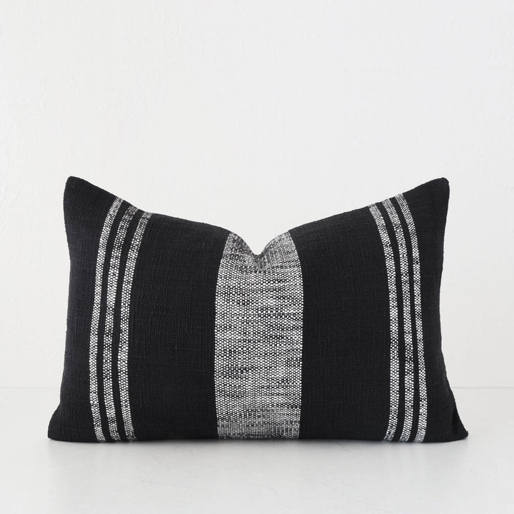 TORRONE CUSHION | NATURAL STRIPE + BLACK | 40X60