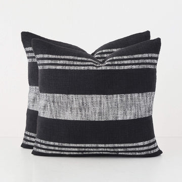 TORRONE CUSHION BUNDLES | NATURAL STRIPE + BLACK | 50X50