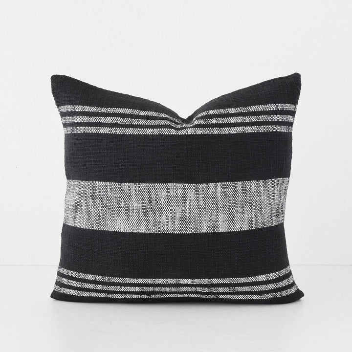 TORRONE CUSHION | NATURAL STRIPE + BLACK | 50X50