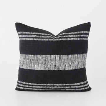 TORRONE CUSHION | NATURAL STRIPE + BLACK | 50X50