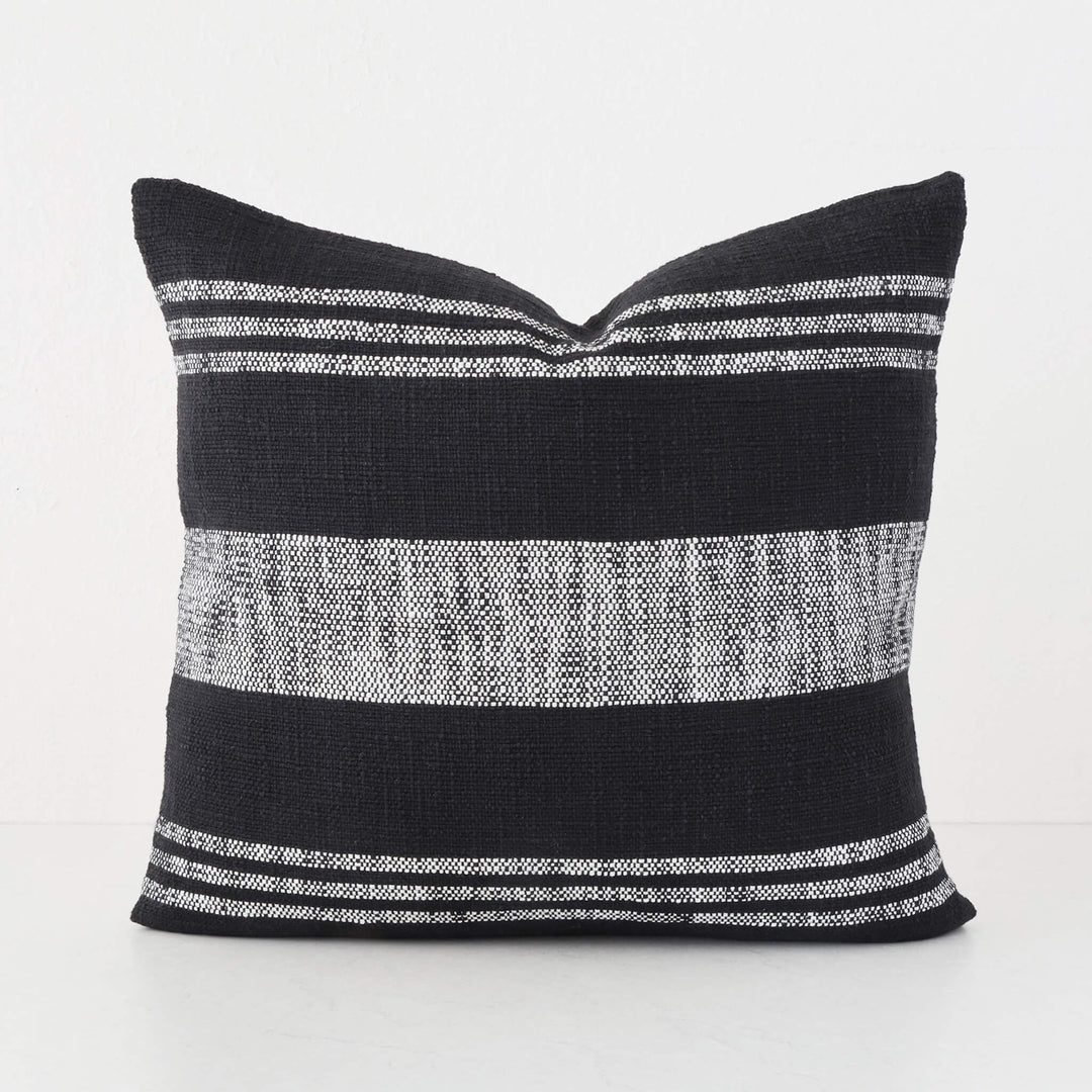 TORRONE CUSHION | NATURAL STRIPE + BLACK | 60X60