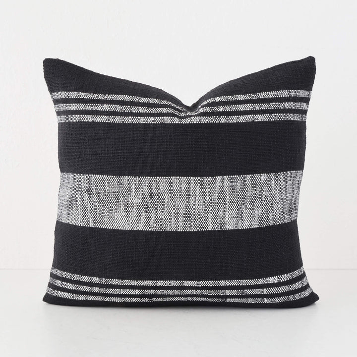 TORRONE CUSHION | NATURAL STRIPE + BLACK | 60X60
