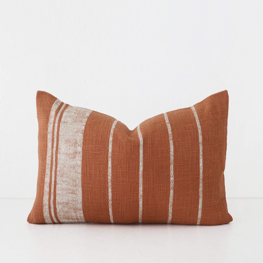 TORRONE CUSHION | NATURAL STRIPE + RUST | 40X60